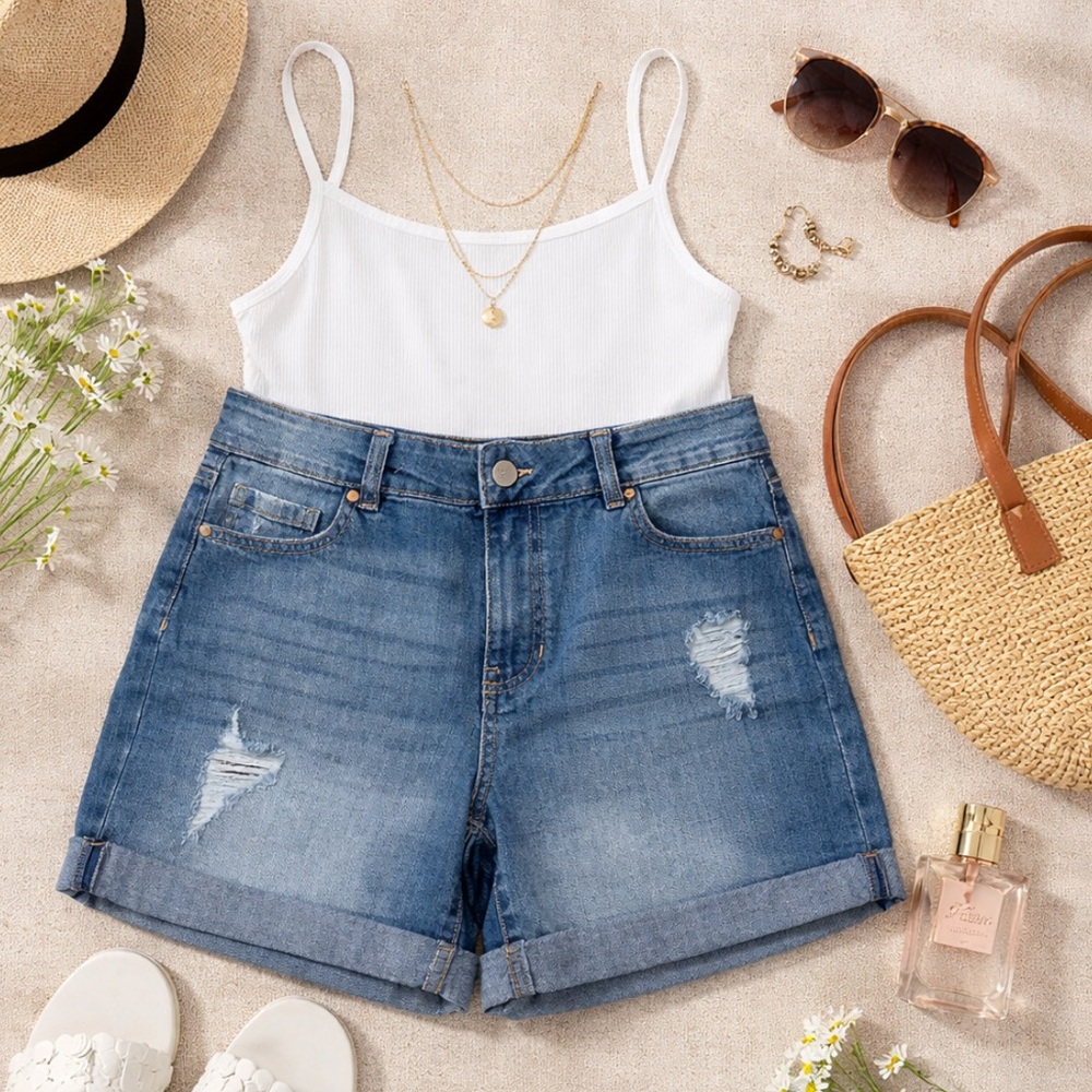 d. jeans Vintage Blue Denim Shorts